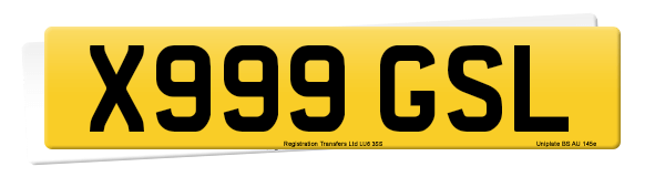 Registration number X999 GSL